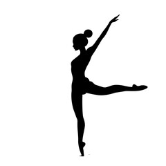 Silhouette of a ballerina en pointe, showcasing elegance and grace, ideal for dance-related themes and promotions