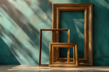 Vibrant Color Image of Photo Frame Set on Desktop