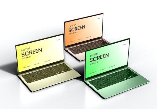 Laptop Screen Mockup Collection Set