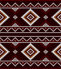 Fototapeta premium Southwest Native seamless pattern ethnic tribal Aztec geometric Navajo Native American fabric colorful design vector for textile print