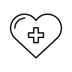 Heart with Cross Icon, Vector Symbol of Healthcare, Compassion, and Support, heart with cross