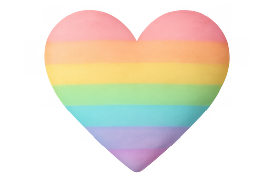 Rainbow heart representing lgbtq+ pride, celebrating love, unity, and acceptance across diverse communities - Powered by Adobe