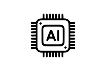 AI Chip &ndash; Bold Minimalist Vector Line Art for Apparel and Vinyl Cutting Generative AI


