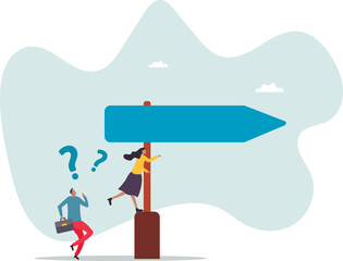 Doubt, unsure or uncertainty, decision to go right way, confusion,people concept.