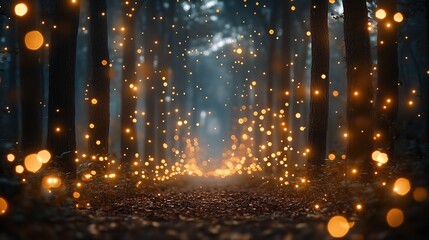 Enchanted Glow in Mystical Forest Pathway at Twilight