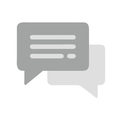 Naklejka premium A illustration of a white speech bubble moderns gray icon, perfect for chat, talk, and communication designs