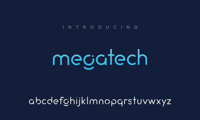 digital modern alphabet fonts. minimalist Typography technology creative font. vector illustration