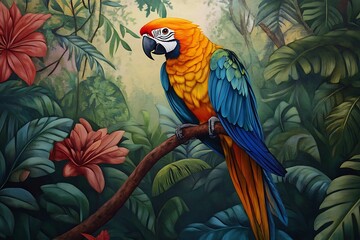 Obraz premium parrot on a branch