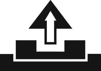 Simple Upload Data Icon Black and White