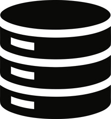 Black and White Database Icon Vector