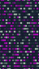 Dark pattern geometric linear background with geometrical shapes on the top right. Backdrop wallpaper illustration with copy space elegant and minimalistic style. Digital bit and data flow concept