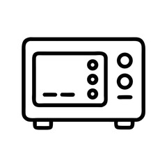 Obraz premium Outline icon of a microwave oven featuring buttons, representing kitchen appliances and cooking 