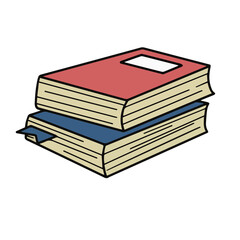 Stack of Books in Cartoon Style – Flat Vector Illustration