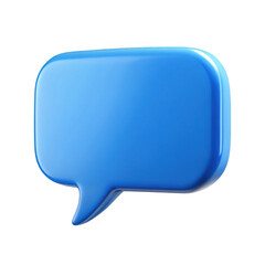 3D speech bubble icon isolated on transparent background