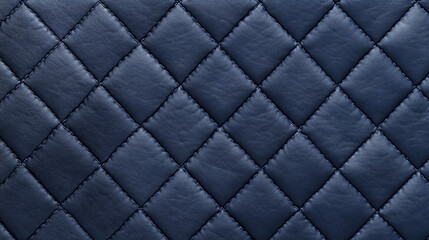 Obraz premium Quilted Blue Leather Texture Background with Diamond Pattern Stitching for Luxury and Upholstery Design
