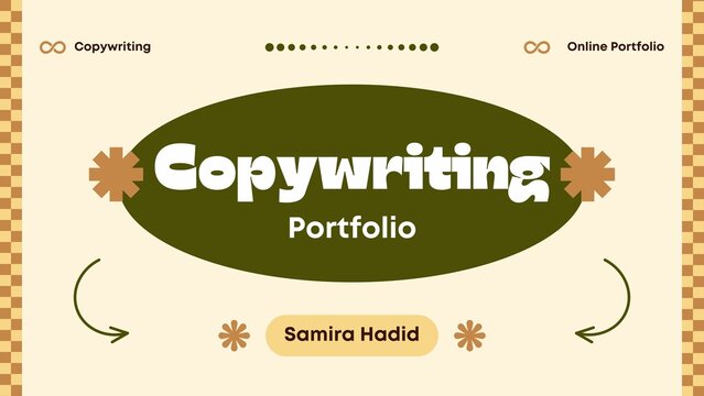 Cream Green Modern Copywriting Online Portfolio - 1