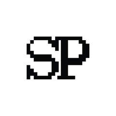 SP monogram logo design letter text name symbol monochrome logotype alphabet character simple logo