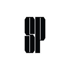 SP monogram logo design letter text name symbol monochrome logotype alphabet character simple logo