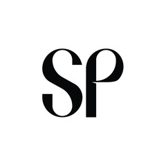 SP monogram logo design letter text name symbol monochrome logotype alphabet character simple logo