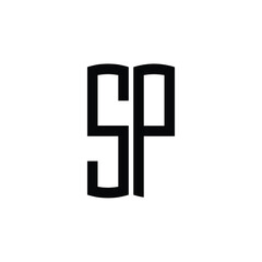 Obraz premium SP monogram logo design letter text name symbol monochrome logotype alphabet character simple logo