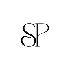 SP monogram logo design letter text name symbol monochrome logotype alphabet character simple logo
