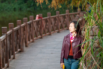 young woman in the park