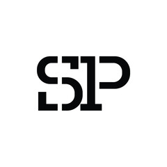 SP monogram logo design letter text name symbol monochrome logotype alphabet character simple logo