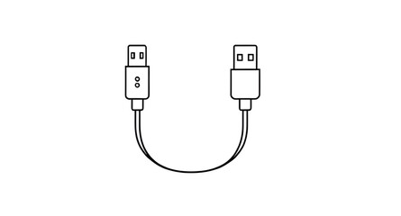 USB cable, USB cord, Charging cable, Data transfer cable, USB connector, USB plug, USB wire, Tech cable, USB illustration, USB icon, Cable vector, Electronic cable, USB port, USB type-A, USB type-C, M