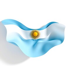 Abstract 3D folded paper with Argentina flag colors and sun