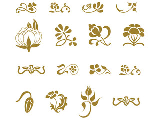 Art deco floral vector