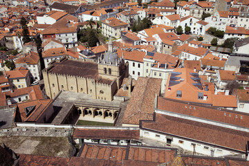 Historic architecture of Coimbra highlighted by terracotta rooftops