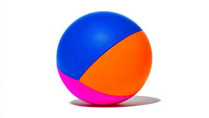 The image features a netball with an orange and blue textured surface, presented in isolation on a white background, highlighting its intricate design and pattern, characteristic of equipment used in