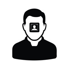 Abstract illustration of a person with a picture for a face