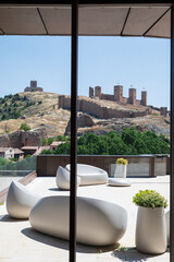 Molina de aragón, vistas del parador nacional de turismo, Guadalajara, España