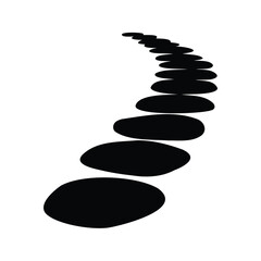 Zen Garden Stepping Stones Silhouette Guiding the Path to Tranquility