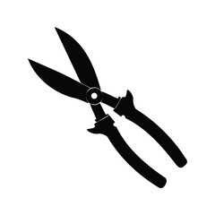 Silhouette of garden shears tool equipment with ergonomic handles and blades