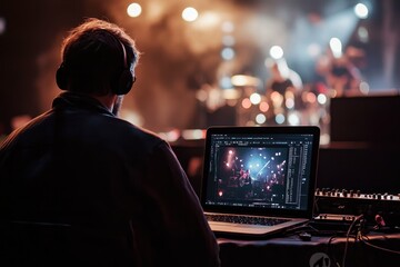 high definition image of live streaming concert on a laptop in the new normal