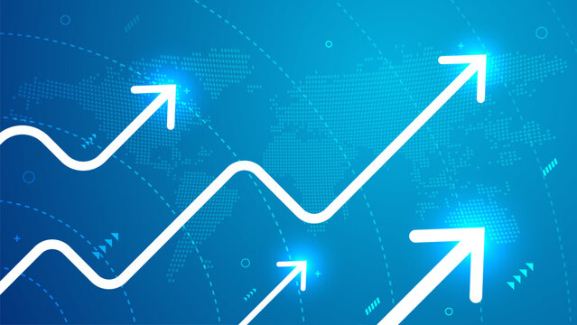 growing up arrows searching for path future for business white lines heading across the world abstract modern background template