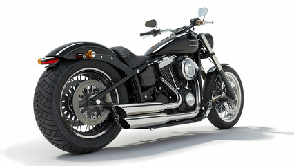 Fototapeta premium Black Motorcycle: Rear View of a Powerful Cruiser Bike