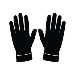 Obraz premium A bold silhouette depicting a pair of elegant black gloves