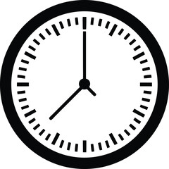 A simple clock face with hands indicating the time 