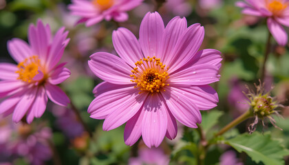 blooming pink cosmos in garden 4k pc wallpaper