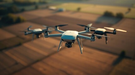 Drones Flying Over Farmland. (3)