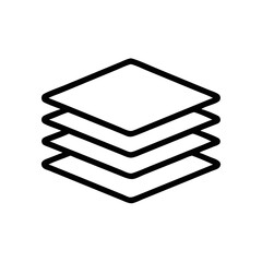 Layer Stack Icon – Minimal Line Design of 3D Paper Sheets or Structure