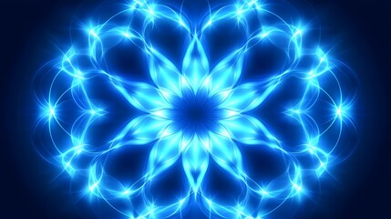 Abstract glowing blue mandala