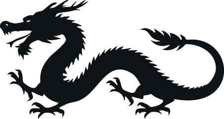 Obraz premium Chinese dragon silhouette illustration