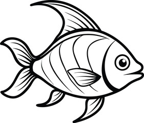Modern Fish Line Drawing – Vector Clipart