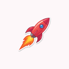 Fototapeta premium rocket isolated vector illustration on white background.