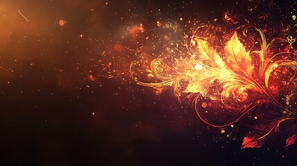 Abstract fiery floral design