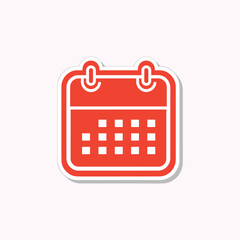 calendar icon vector,  Red Calendar Schedule Vector Icon.